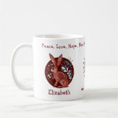 Roodkonijn en Planten. grappig en positief Koffiemok (Links)