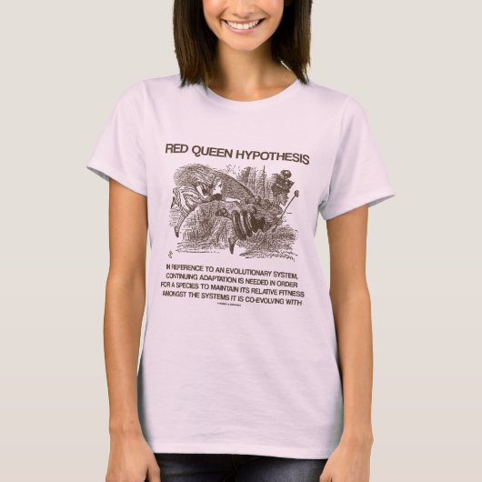 Roodkoningin Hypothese (Alice Red Queen Wonderland T-shirt (Voorkant)