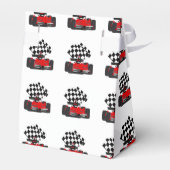 Roodkoningsauto met gecheckte vlag bedankdoosjes (Achterkant)