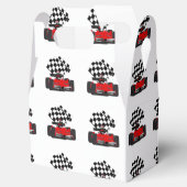 Roodkoningsauto met gecheckte vlag bedankdoosjes (Geopend)