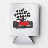 Roodkoningsauto met gecheckte vlag blikjeskoeler (Voorkant)