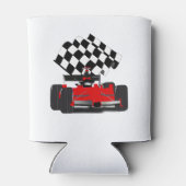 Roodkoningsauto met gecheckte vlag blikjeskoeler (Achterkant)