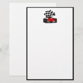 Roodkoningsauto met gecheckte vlag briefpapier (Voorkant / Achterkant)