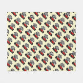 Roodkoningsauto met gecheckte vlag fleece deken (Voorkant (Horizontaal))