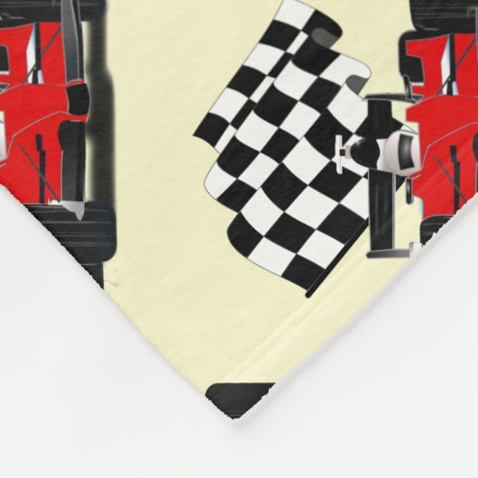 Roodkoningsauto met gecheckte vlag fleece deken (Hoek)