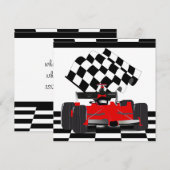 Roodkoningsauto met gecheckte vlag kaart (Voorkant / Achterkant)