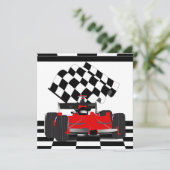 Roodkoningsauto met gecheckte vlag kaart (Staand voorkant)