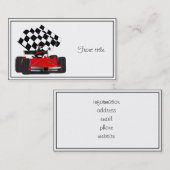 Roodkoningsauto met gecheckte vlag visitekaartje (Voorkant / Achterkant)