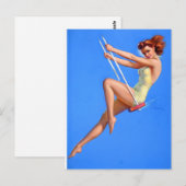 Roodkop bij omhoog draaien briefkaart (Voorkant / Achterkant)