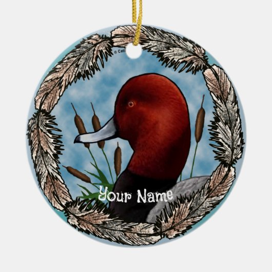 Roodkop Eend ornament (Voorkant)