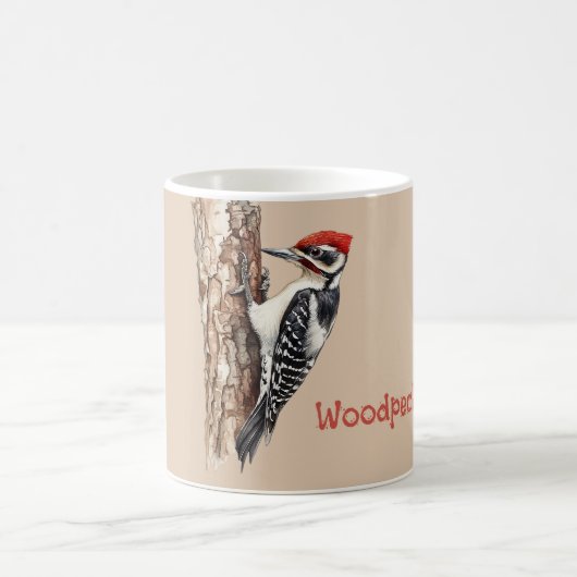 Roodkop-specht vogel koffiemok (Center)