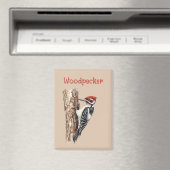 Roodkop-specht vogel magneet (Insitu (Vaatwasser))
