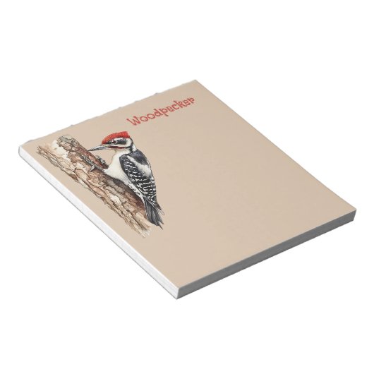Roodkop-specht vogel notitieblok (Schuin)