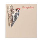 Roodkop-specht vogel notitieblok (Voorkant)