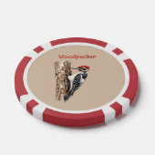 Roodkop-specht vogel poker chips (Enkel)
