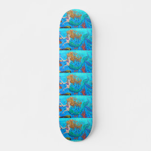 roodkopblauwe skateboard