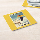 Roodkopige Poster voor het glimlachen en slachten Kartonnen Onderzetters (Schuin)