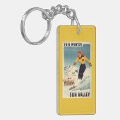 Roodkopige Poster voor het glimlachen en slachten Sleutelhanger (Voorkant Links)