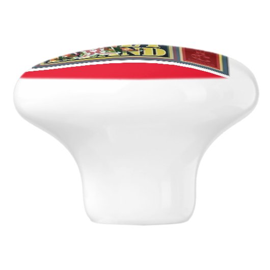 roodkopige zeemeermin op het eiland coney keramische knop (Zijkant)