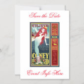 roodkopige zeemeermin op het eiland coney magnetische uitnodiging (Voorkant)