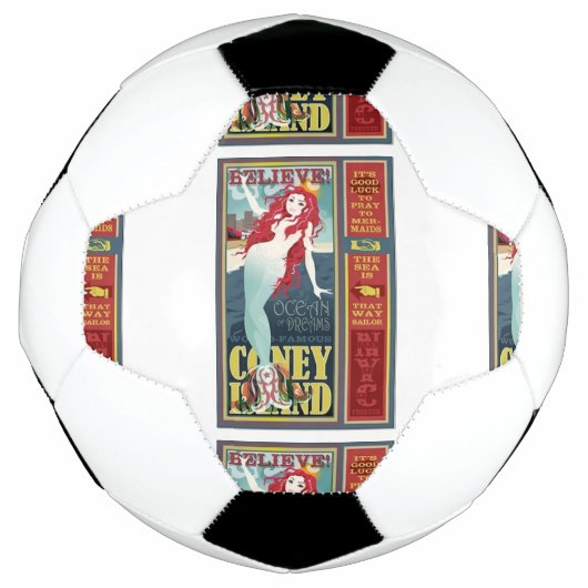 roodkopige zeemeermin op het eiland coney voetbal (Voorkant)