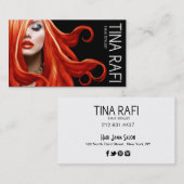Roodkoploper Hair Stylist | zwart Visitekaartje (Voorkant / Achterkant)