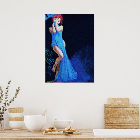 Roodkopmeester Striptease  Pulp Hoesje Art Poster (Keuken)