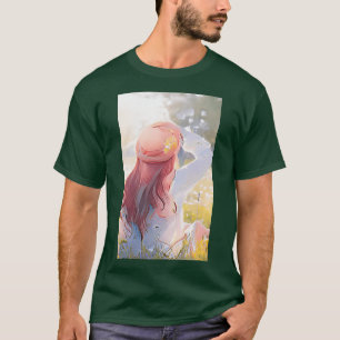 Roodkopmeisje in de zon t-shirt