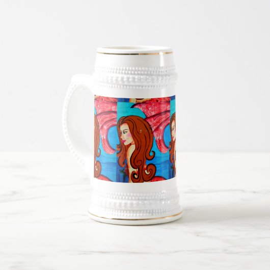 roodkopmerij bier bierpul (Voorkant links)