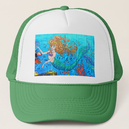 roodkopmermaisgroen trucker pet (Voorkant)