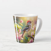 Roodkoppige Buff Borst Zanger Fantasie Vogel Latte Mok (Rechterhoek)