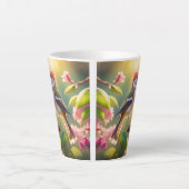 Roodkoppige Buff Borst Zanger Fantasie Vogel Latte Mok (Voorkant)