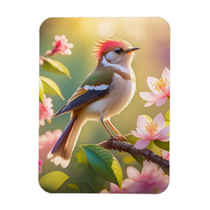 Roodkoppige Buff Borst Zanger Fantasie Vogel Magneet
