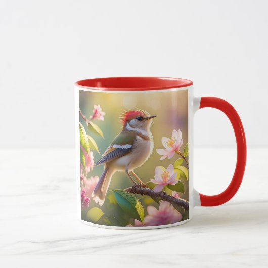 Roodkoppige Buff Borst Zanger Fantasie Vogel Mok (Rechts)