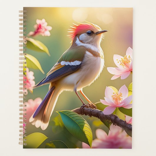Roodkoppige Buff Borst Zanger Fantasie Vogel Planner (Voorkant)