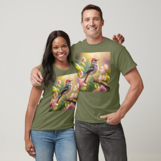 Roodkoppige Buff Borst Zanger Fantasie Vogel T-shirt