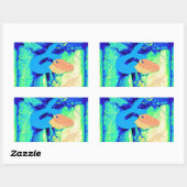 roodkopvormig model rechthoekige sticker (Vel)