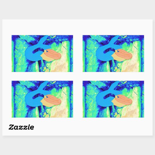 roodkopvormig model rechthoekige sticker (Vel)