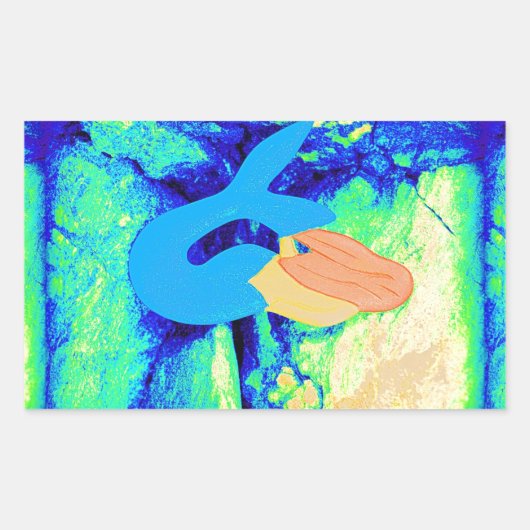 roodkopvormig model rechthoekige sticker (Voorkant)