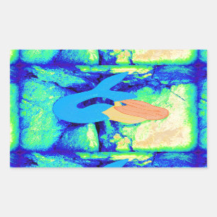 roodkopvormig model rechthoekige sticker