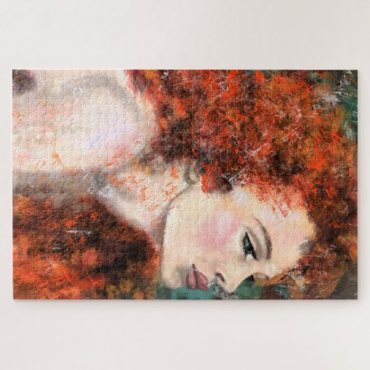  roodkopvrouw - Abstracte originele schilderijen Legpuzzel (Horizontaal)