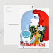 Roodkopvrouw drink water, Marianske Lazne Briefkaart (Voorkant / Achterkant)