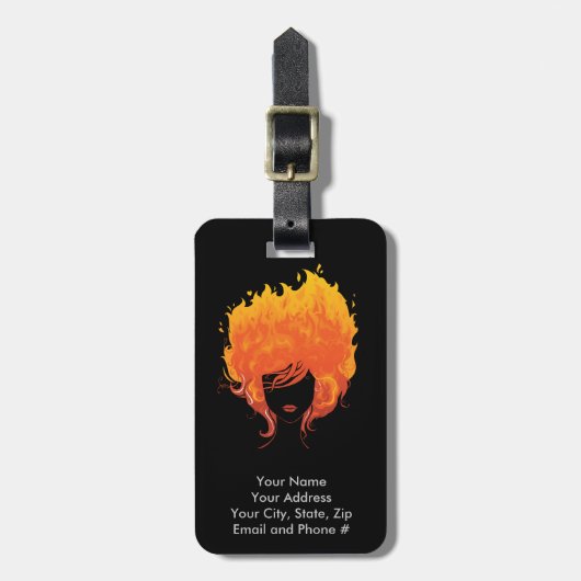 Roodkopvrouw, Red Fire Hair Bagagelabel (Voorkant verticaal)