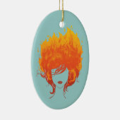 Roodkopvrouw, Red Fire Hair Keramisch Ornament (Rechts)