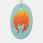 Roodkopvrouw, Red Fire Hair Keramisch Ornament (Links)