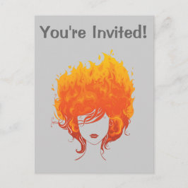 Roodkopvrouw, Red Fire Hair Uitnodiging Briefkaart