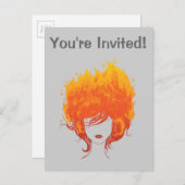 Roodkopvrouw, Red Fire Hair Uitnodiging Briefkaart (Voorkant / Achterkant)