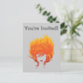 Roodkopvrouw, Red Fire Hair Uitnodiging Briefkaart (Staand voorkant)