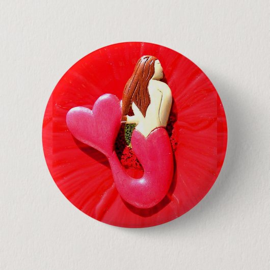 roodkopzeemeervis ronde button 5,7 cm (Voorkant)
