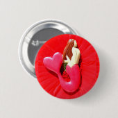 roodkopzeemeervis ronde button 5,7 cm (Voorkant /achterkant)